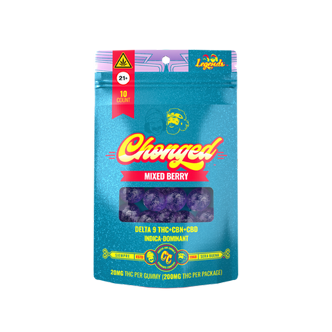 Indica Delta-9 THC Gummies - Mixed Berry  (200 mg THC + 50 mg CBC + 50 mg CBG)