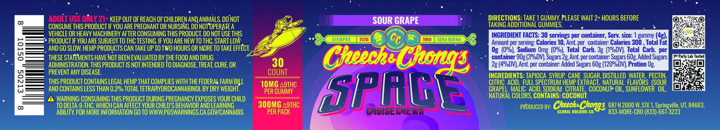 Blast Off With Cheech & Chong’s Triple-Strength Sour Grape Space Chews (Limited Time Only) offer