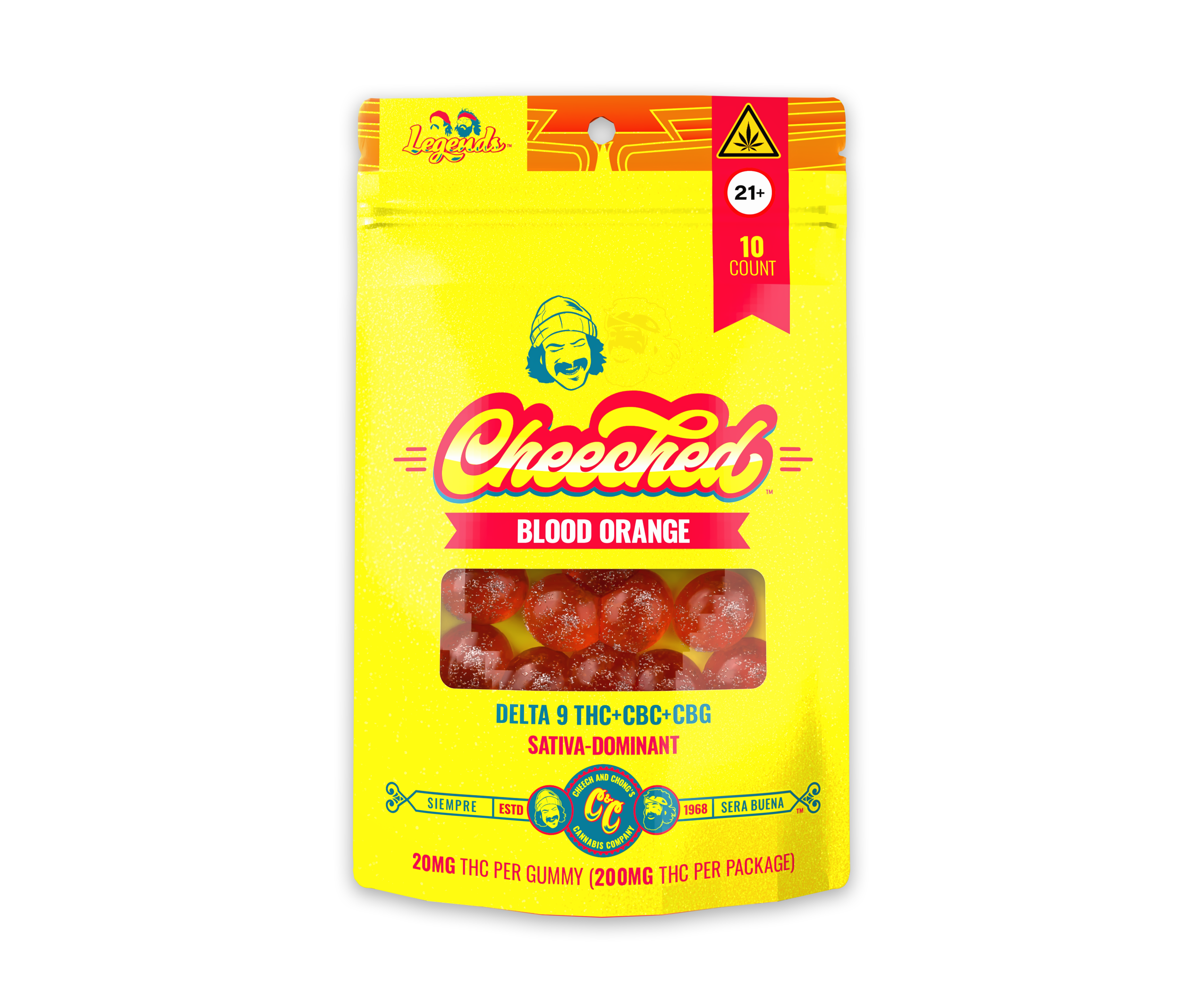 Legends Sativa Delta-9 THC Gummies - Blood Orange (200 mg THC + 50 Legends Sativa Delta-9 THC Gummies - Blood Orange (200 mg THC + 50