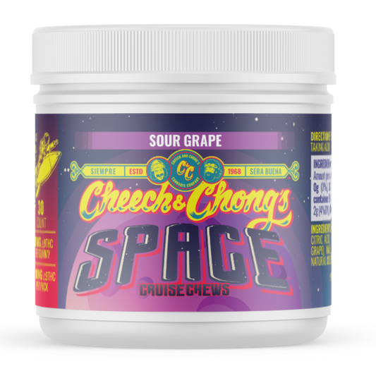 Blast Off With Cheech & Chong’s Triple-Strength Sour Grape Space Chews (Limited Time Only) offer